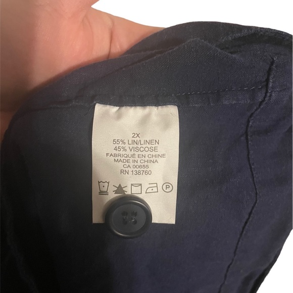 Dark Blue Button Up Top - Picture 4 of 4